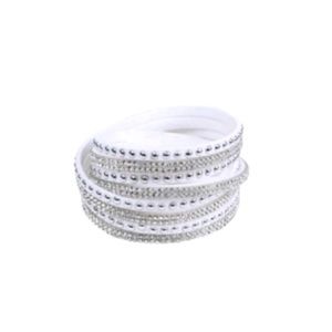 NEW White Layered Rhinestone Wrap Bracelet